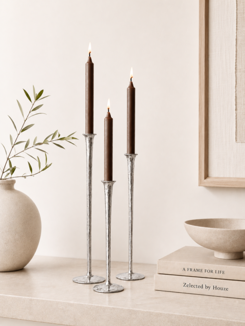 Candlesticks Gallery set/3 Silver