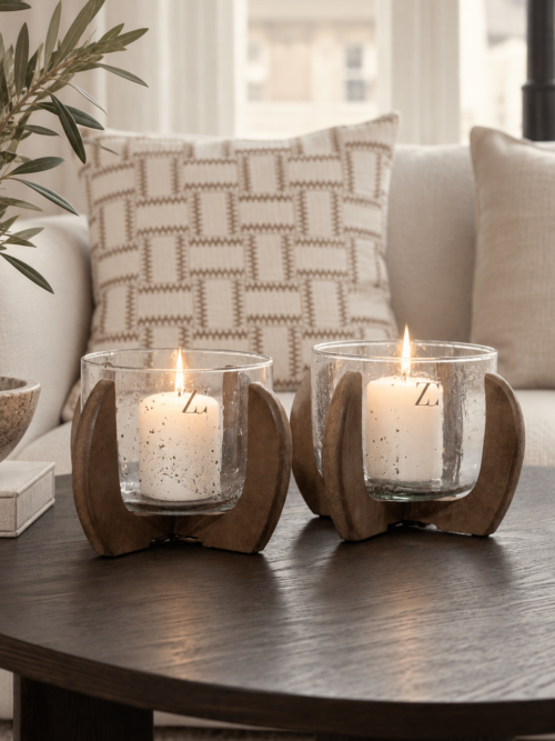 Candle holder Malawi brown