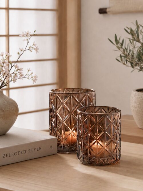 Candle holder Zephyr Amber  set/2